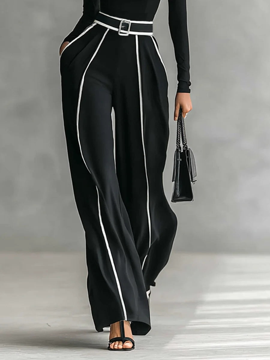 Ema | Conjunto elegante con cuello alto y pantalón ancho