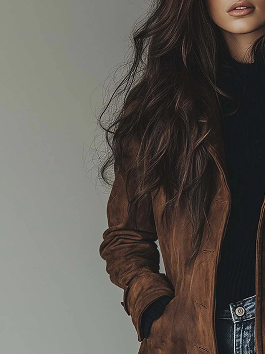 Elena | Gabardina vintage de ante