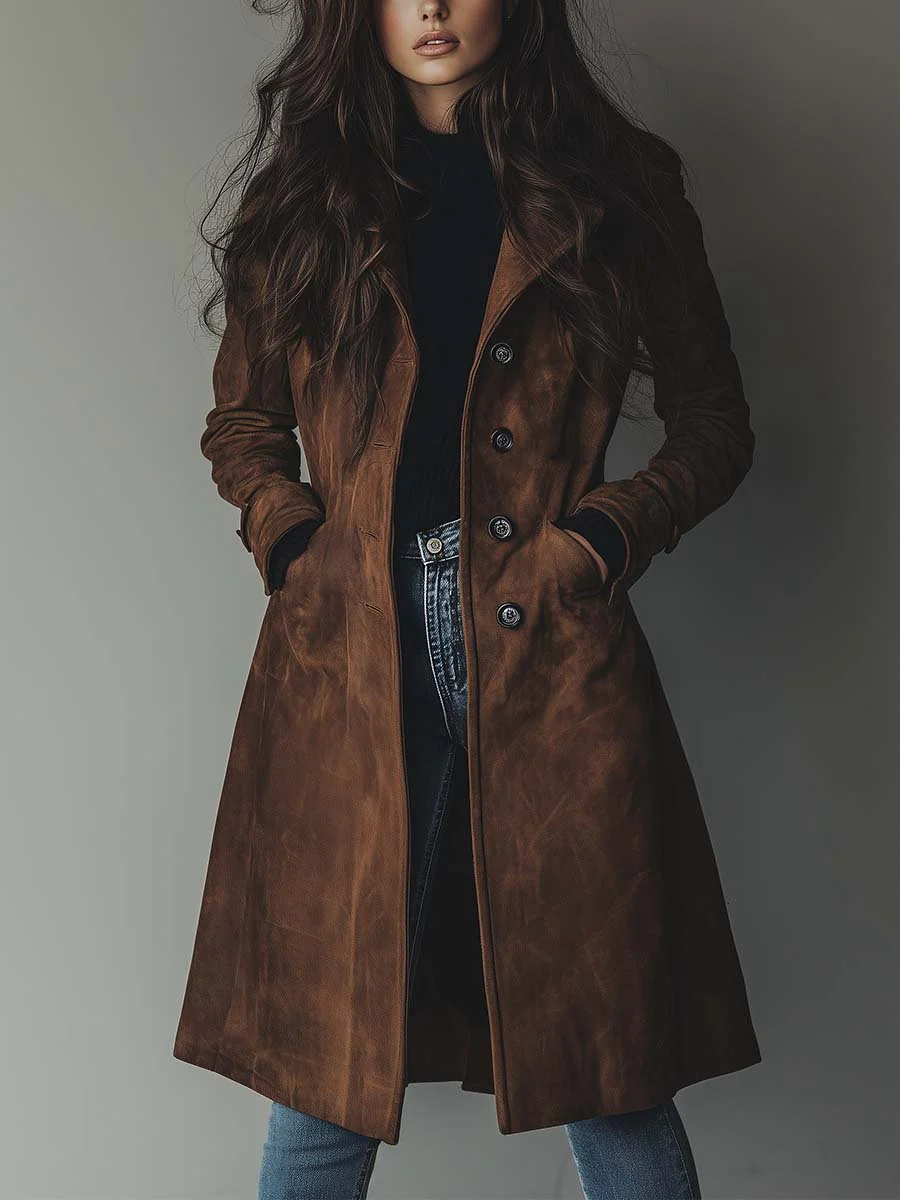 Elena | Gabardina vintage de ante