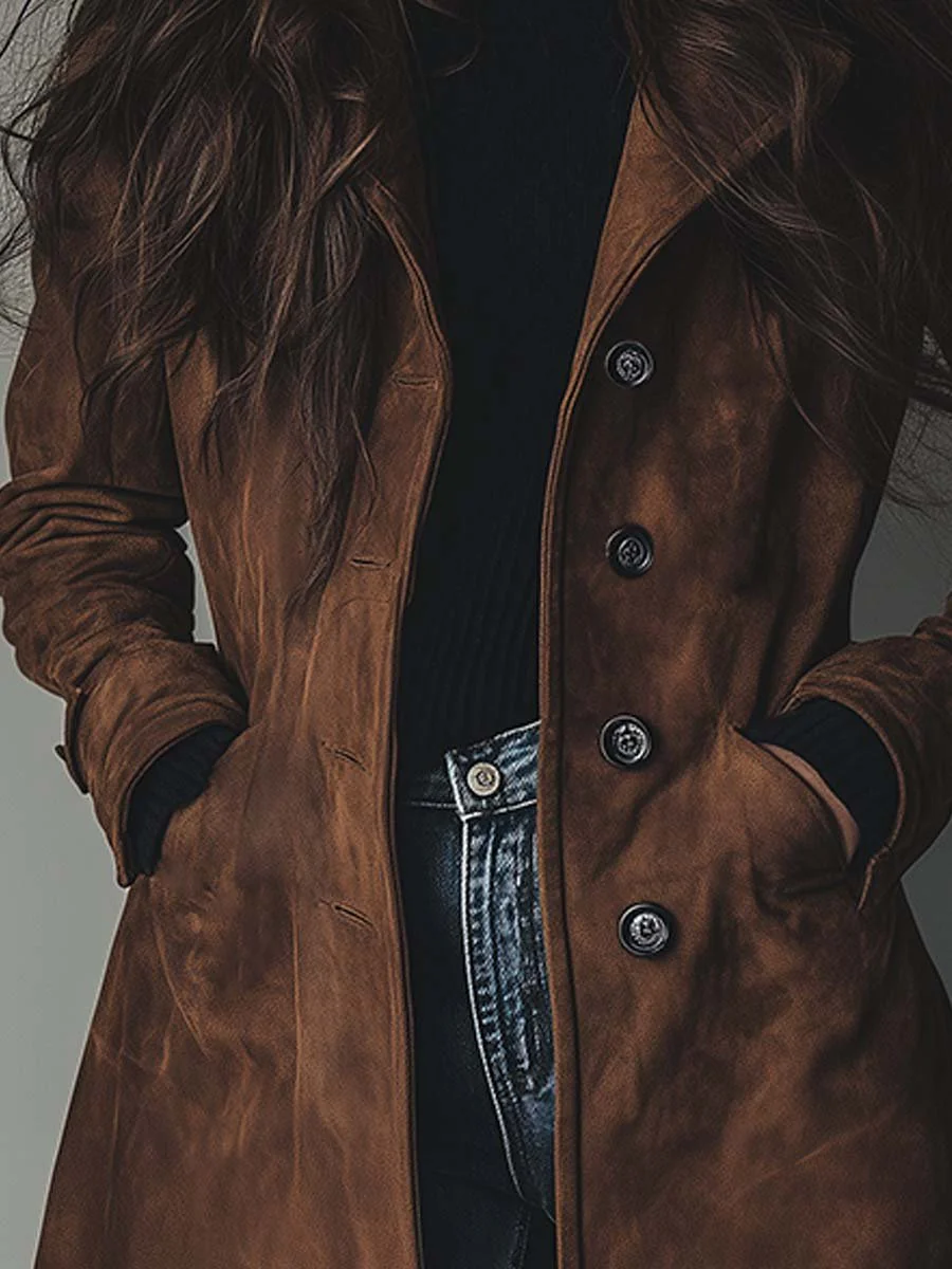 Elena | Gabardina vintage de ante