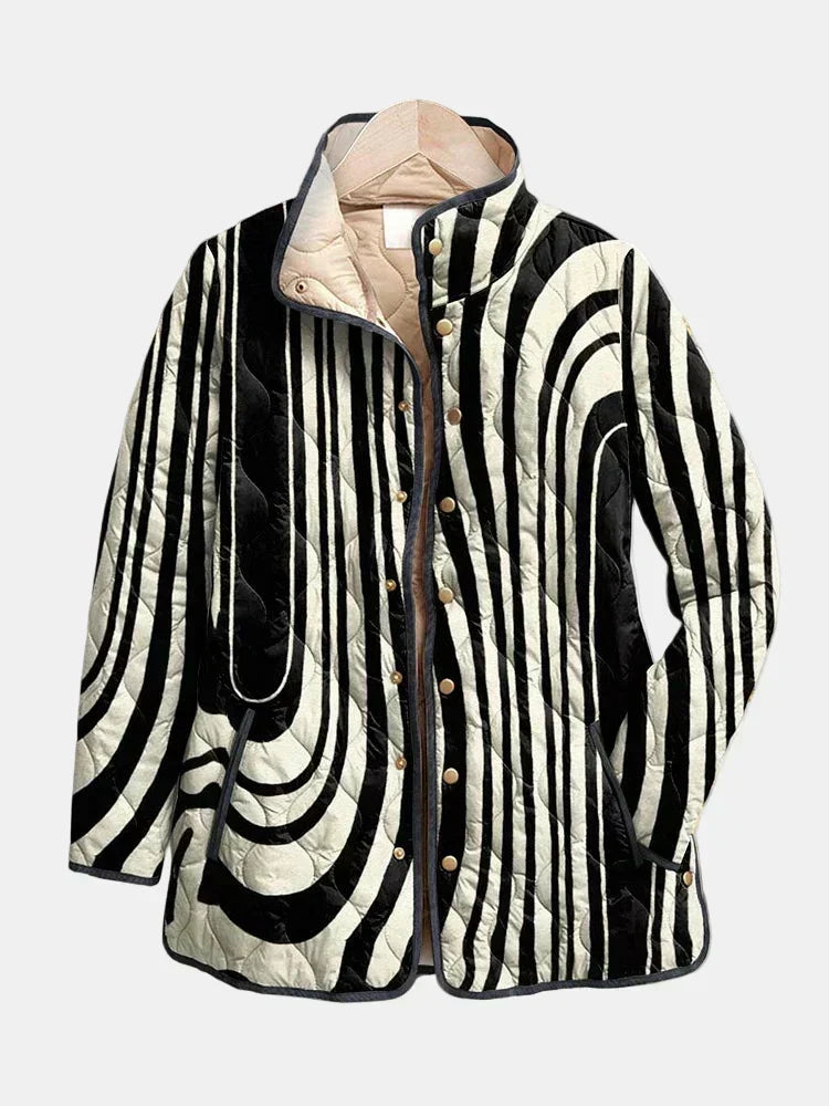Silvia | Chaqueta acolchada con estampado gráfico de cebra