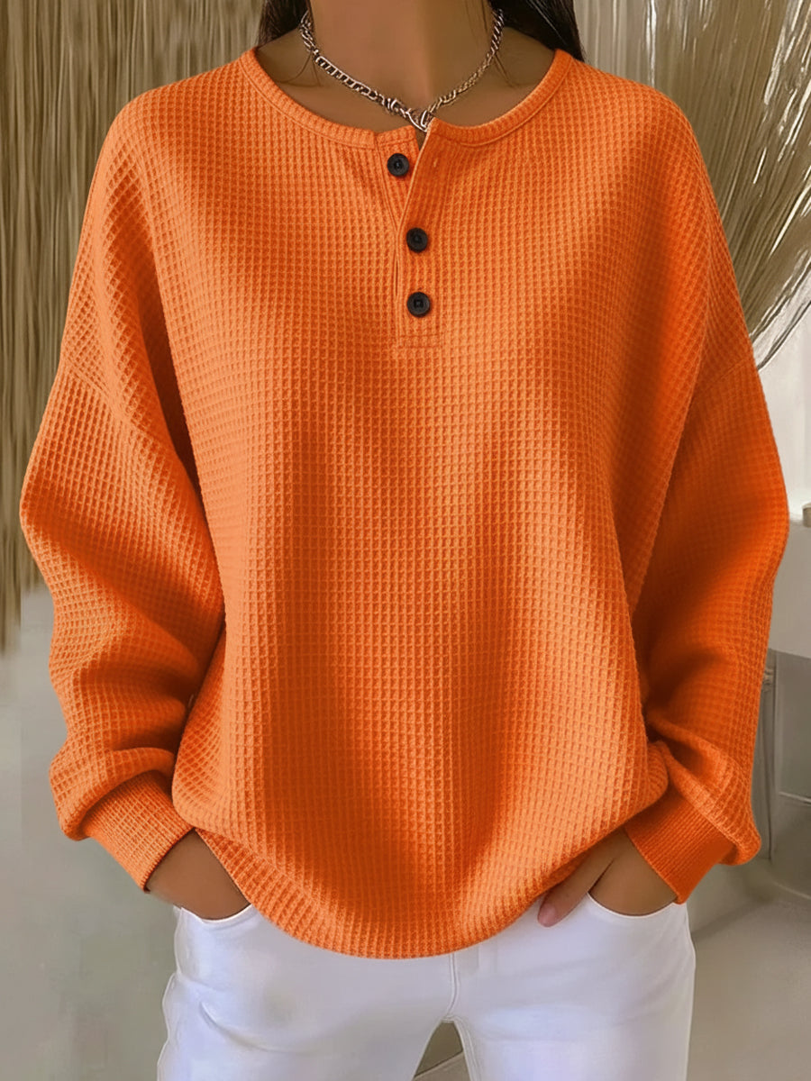 Miranda | Jersey Henley de felpa gofrada