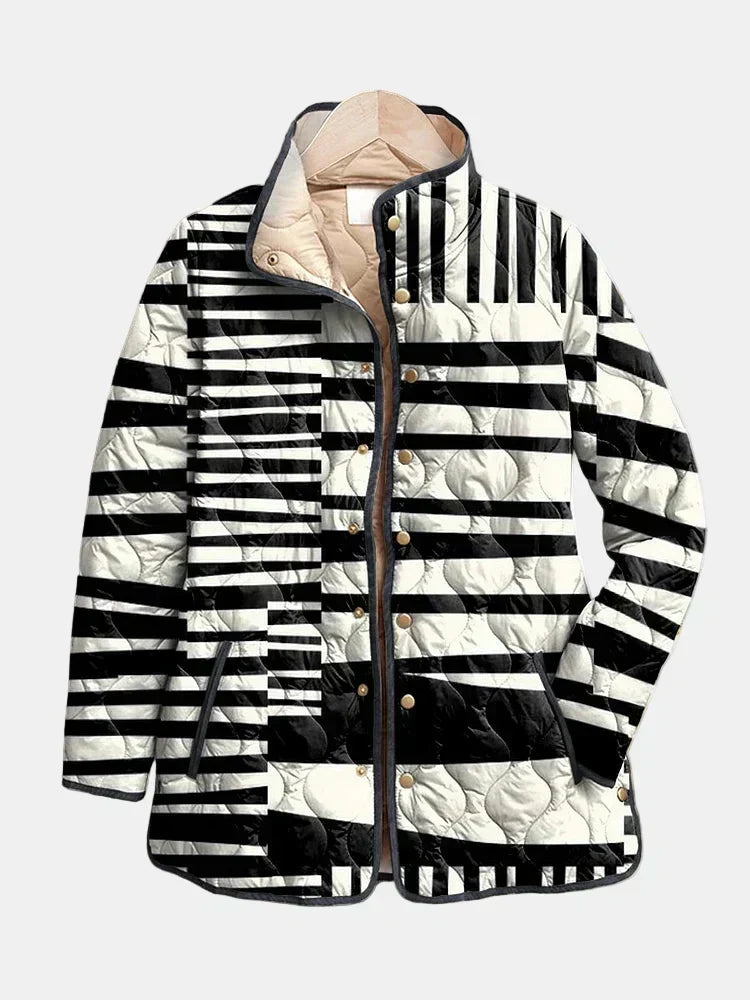 Veronica | Chaqueta acolchada con rayas gráficas