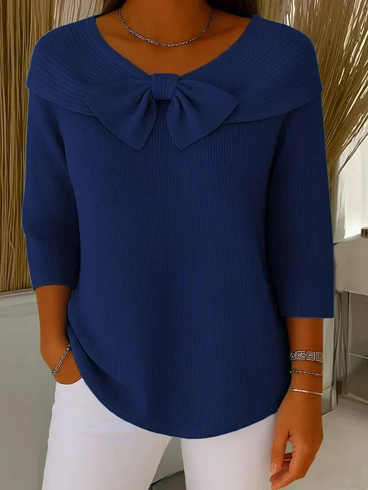 Teresa | Jersey con lazo y cuello redondo