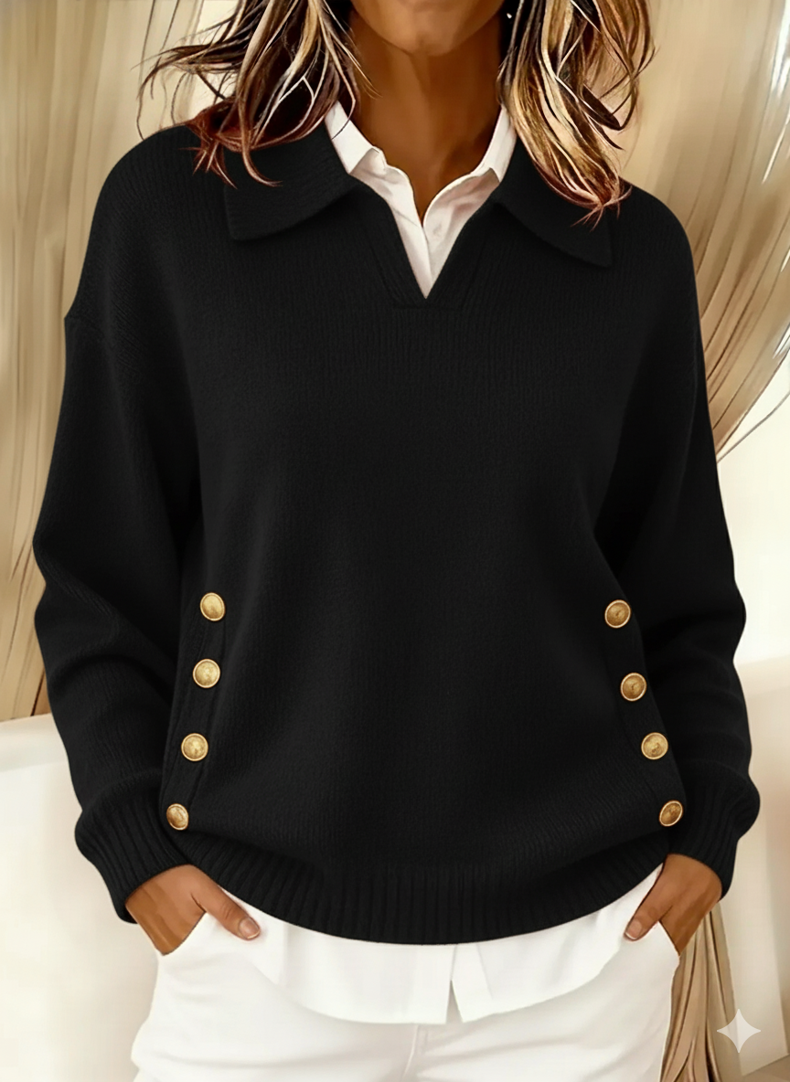 Emiliana | Jersey con cuello de polo y botones
