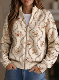 Paola | Estampado floral delicado en crema con motivos de enredaderas