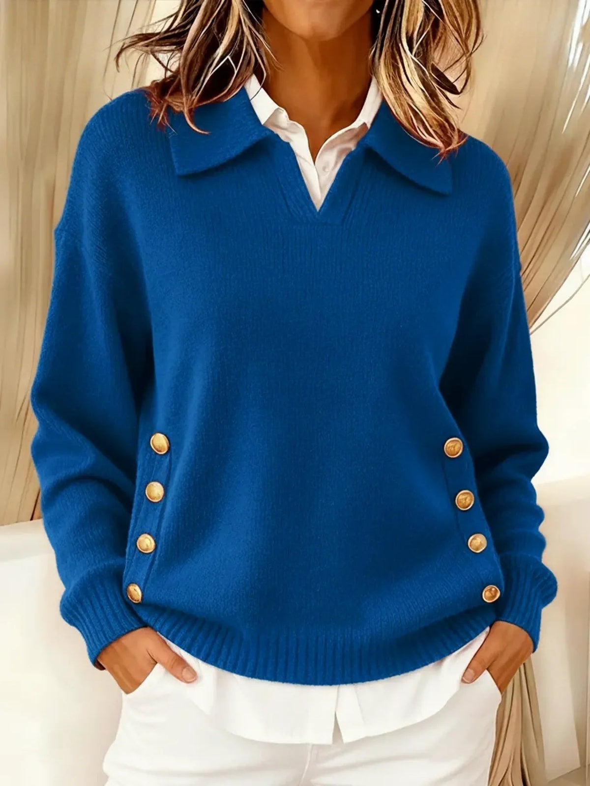 Emiliana | Jersey con cuello de polo y botones