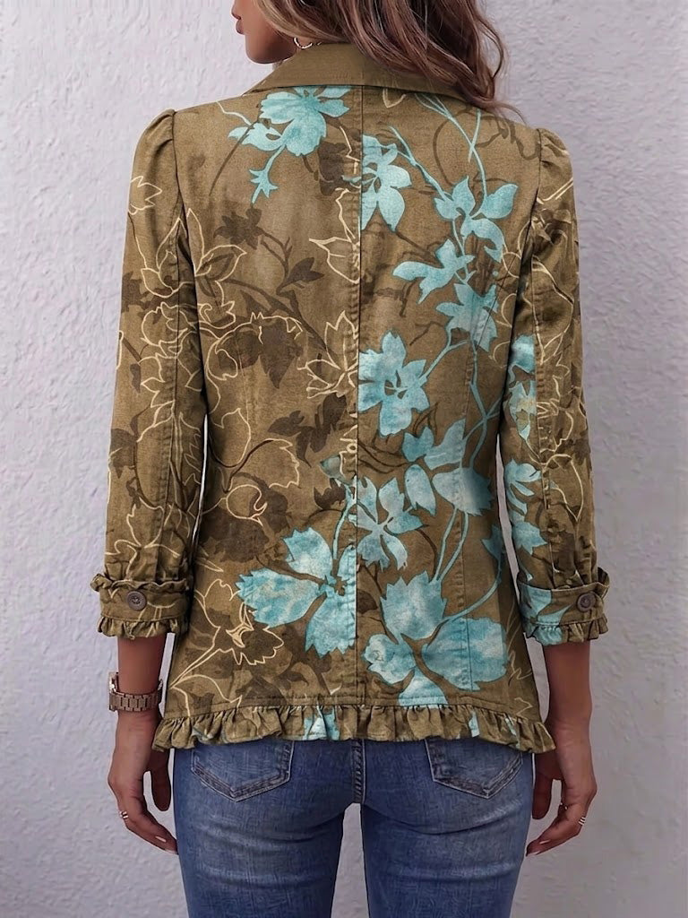 Domingo | Chaqueta floral degradada con volantes