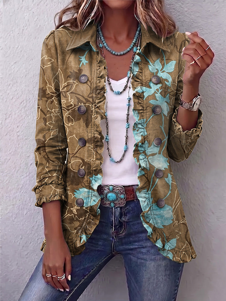 Domingo | Chaqueta floral degradada con volantes