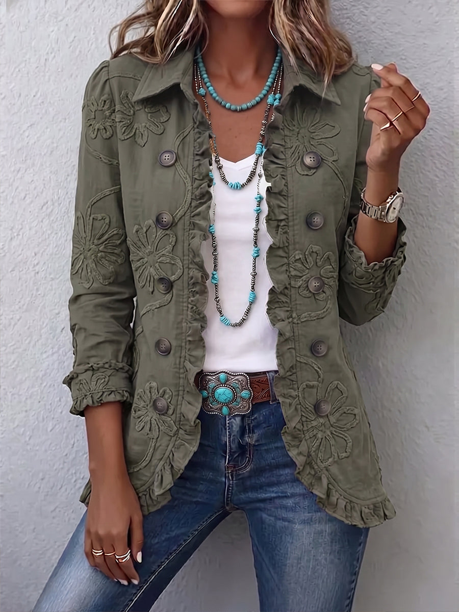 Alina | Chaqueta bordada con volantes