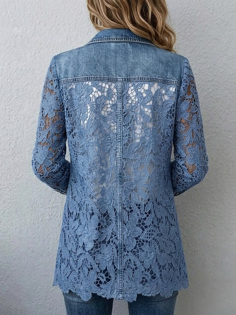 Linda | Chaqueta tipo blazer con paneles de encaje floral