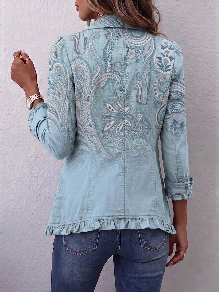 Estrella | Chaqueta con volantes y estampado cachemir vintage
