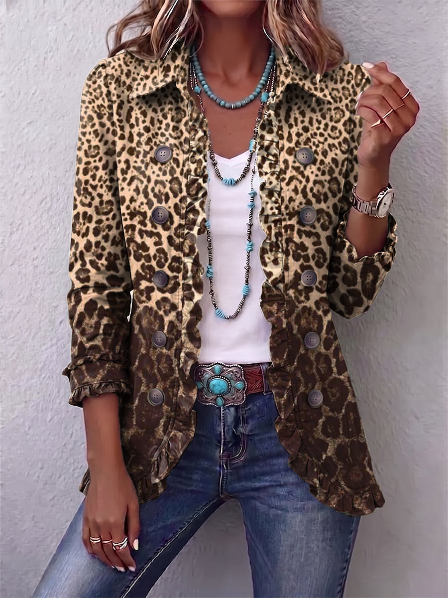 Mia | Chaqueta de leopardo con volantes