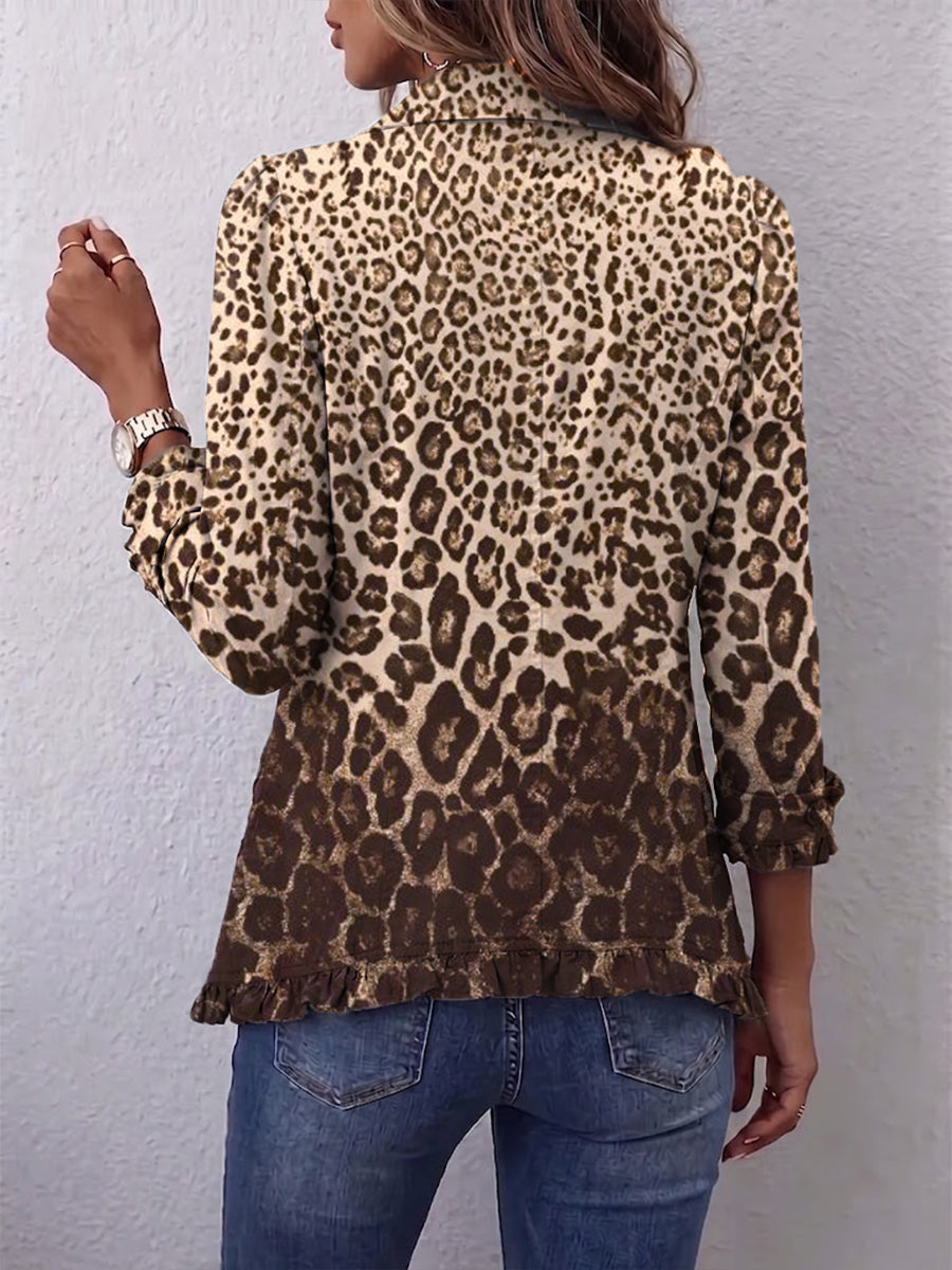 Mia | Chaqueta de leopardo con volantes