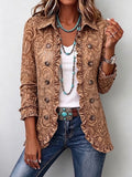 Viclara | Chaqueta con volantes y estampado floral bohemio vintage