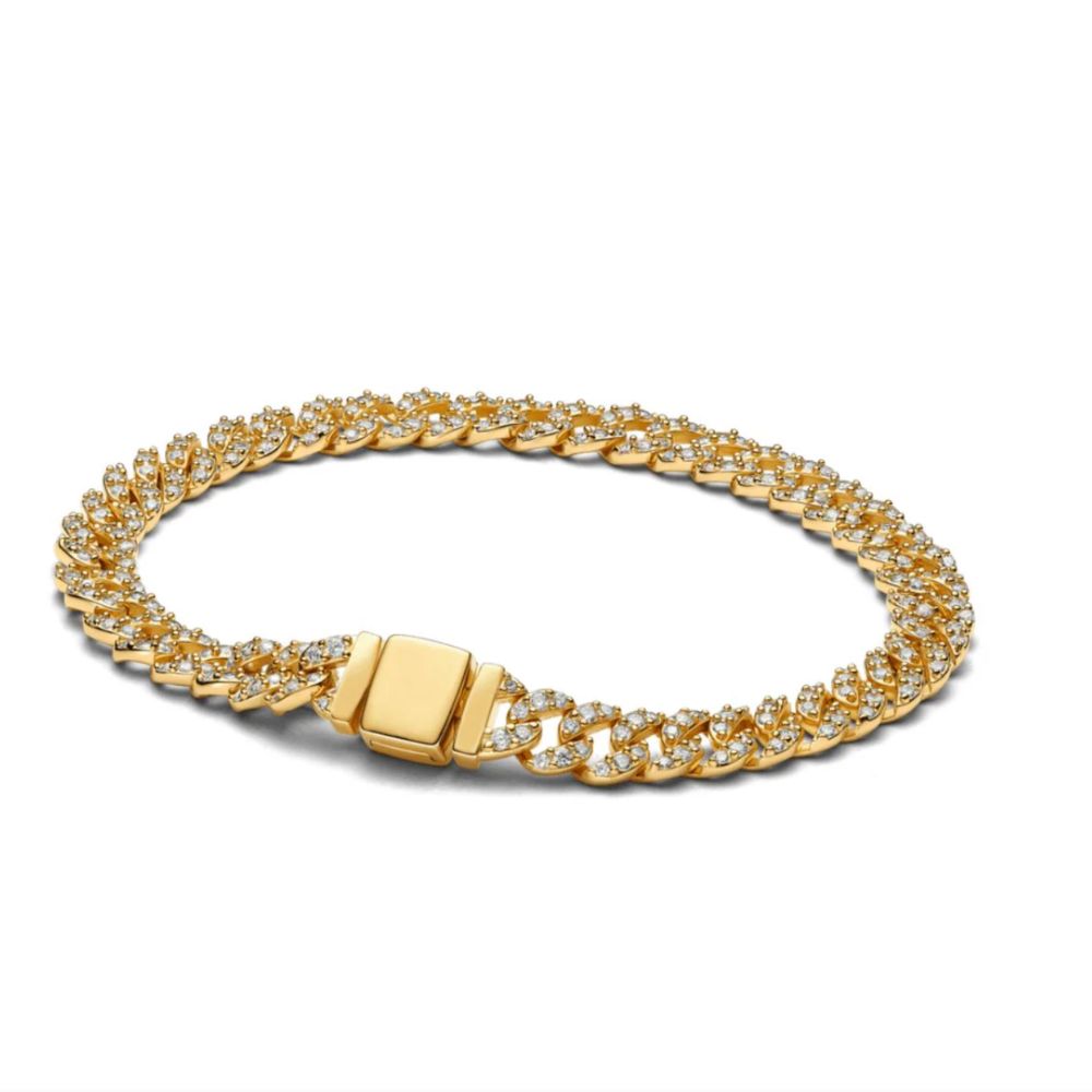 Pulsera cubana con pavé
