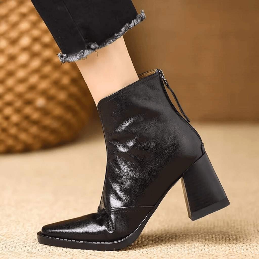 Pilar | Botines de piel con tacón medio